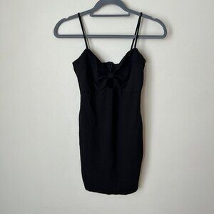 Sabora Women’s Black Spaghetti Strap Sleeveless Mini Bodycon Dress Small